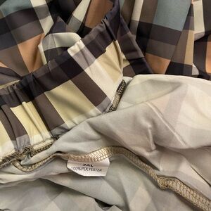 Plaid Polyester Wide Leg Pants